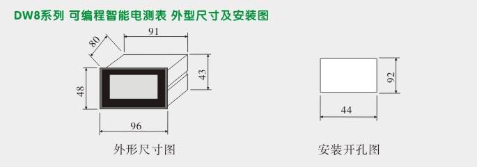 数字电压表,DW8交流电压表,电压表外形尺寸及安装图