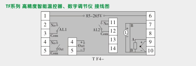 高精度温控器,TF4温度控制器,温控表接线图